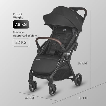 Coccolle Arella športni voziček s samodejnim zlaganjem – Jet black