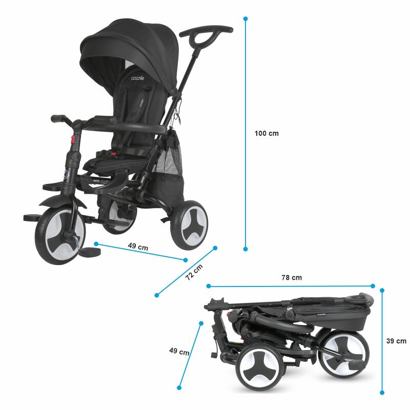 Coccolle Spectra Plus Premium otroški tricikel - Jet Black