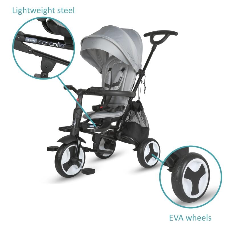 Coccolle Spectra Plus Premium otroški tricikel - Neutral Grey