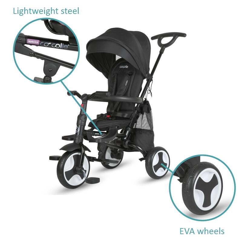 Coccolle Spectra Plus Premium otroški tricikel - Jet Black