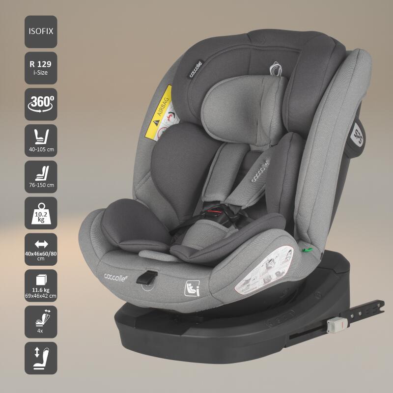 Coccolle Nyota 360° i-Size otroški avtosedež (40-150 cm) – Moonlit grey
