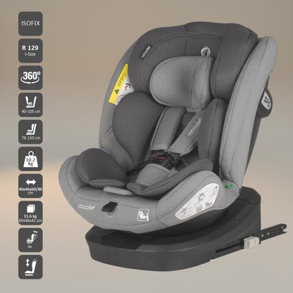 Coccolle Nyota 360° i-Size otroški avtosedež (40-150 cm) – Moonlit grey