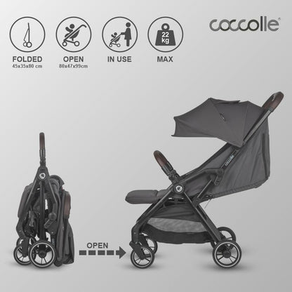 Coccolle Arella športni voziček s samodejnim zlaganjem – Dark pearl