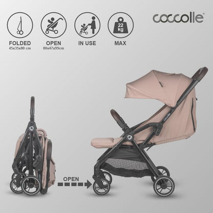 Coccolle Arella športni voziček s samodejnim zlaganjem – Sand beige