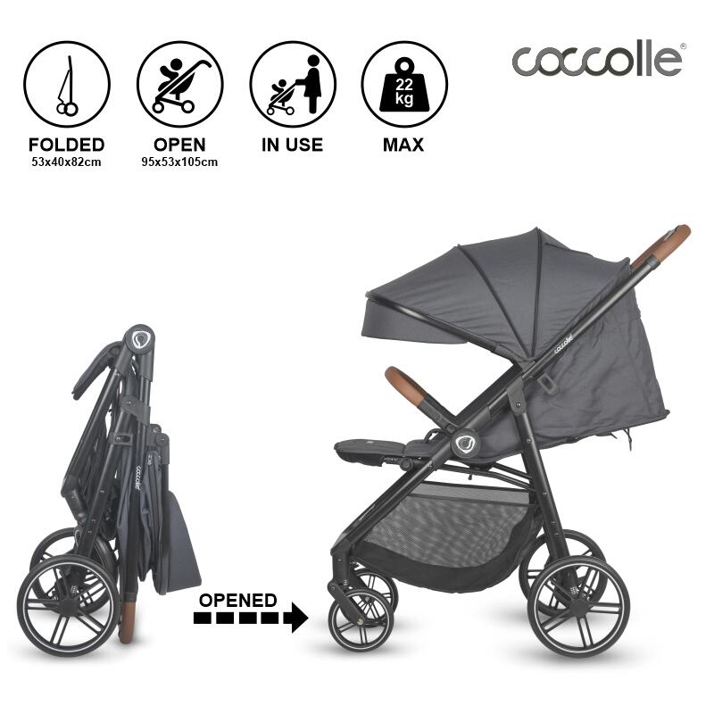 Coccolle Finley športni voziček – Jet black