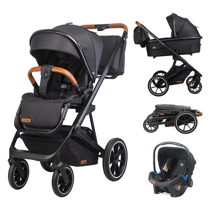 Coccolle Nessia otroški voziček 3v1 – Diamond Black