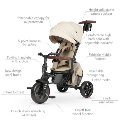 QPlay Comfo Max otroški tricikel - Beige