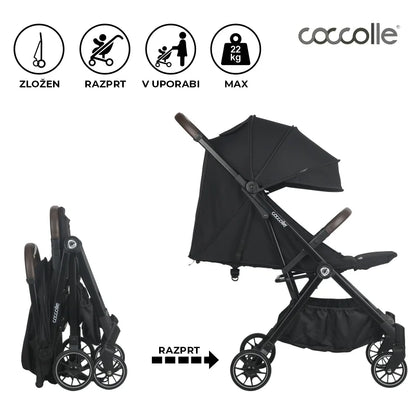 Coccolle® Melia premium športni voziček - Diamond Black