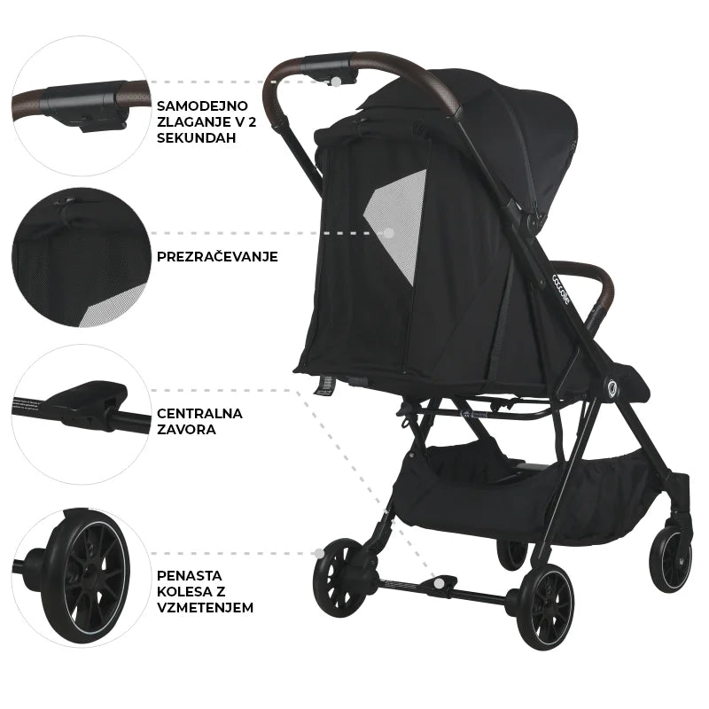 Coccolle® Melia premium športni voziček - Diamond Black