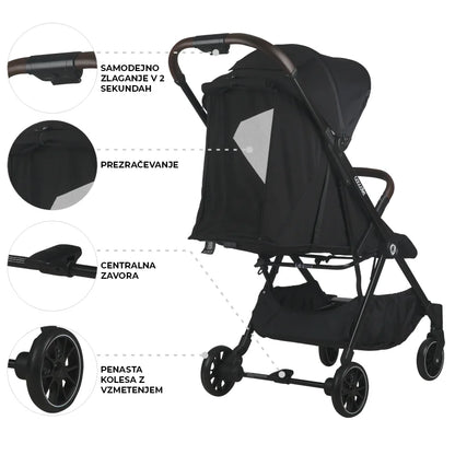 Coccolle® Melia premium športni voziček - Diamond Black