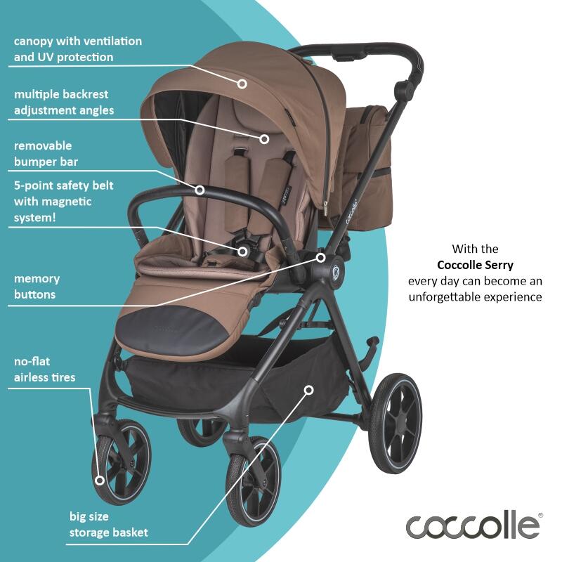 Coccolle Serry otroški voziček 2v1 – Light Taupe