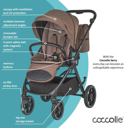 Coccolle Serry otroški voziček 2v1 – Light Taupe