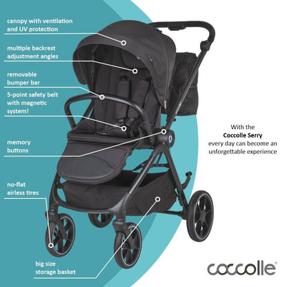 Coccolle Serry otroški voziček 2v1 – Jet Black