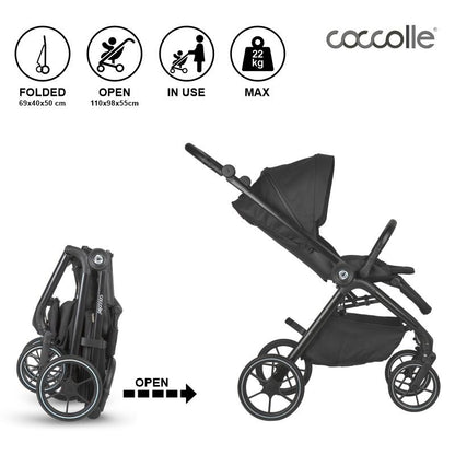 Coccolle Serry otroški voziček 2v1 – Jet Black