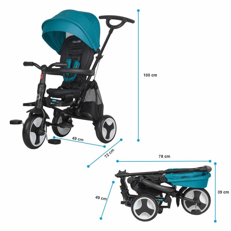 Coccolle Spectra Plus otroški tricikel - Turquoise Tide