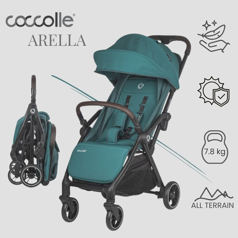Coccolle Arella športni voziček s samodejnim zlaganjem – Emerald green