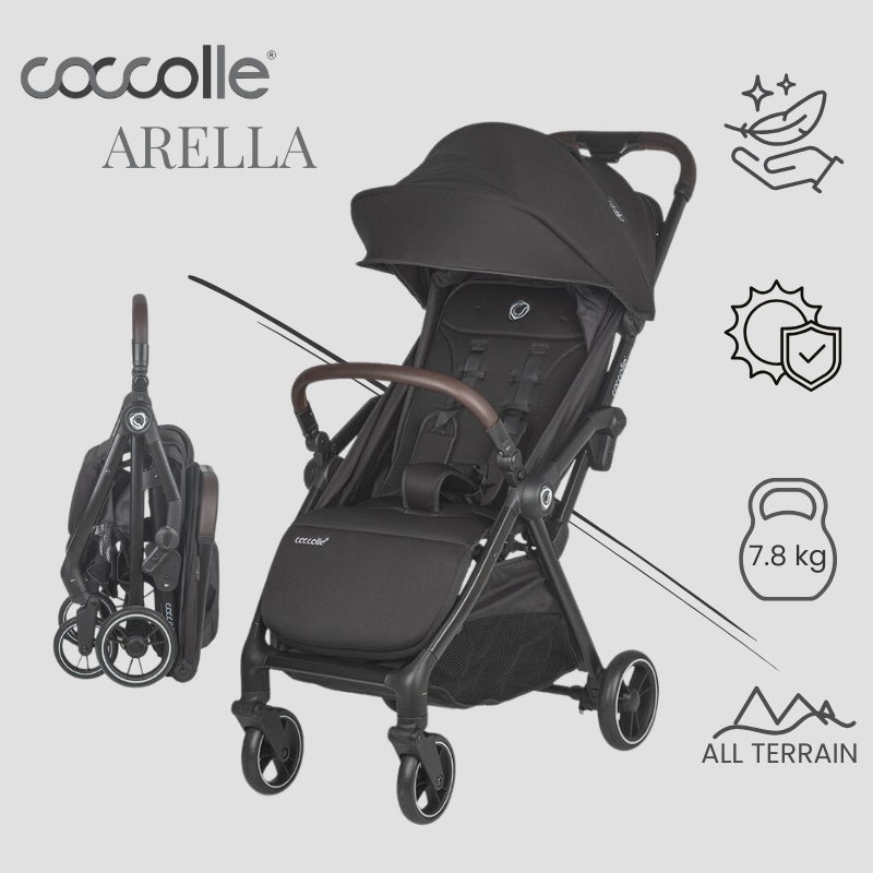 Coccolle Arella športni voziček s samodejnim zlaganjem – Jet black