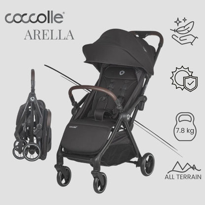 Coccolle Arella športni voziček s samodejnim zlaganjem – Jet black